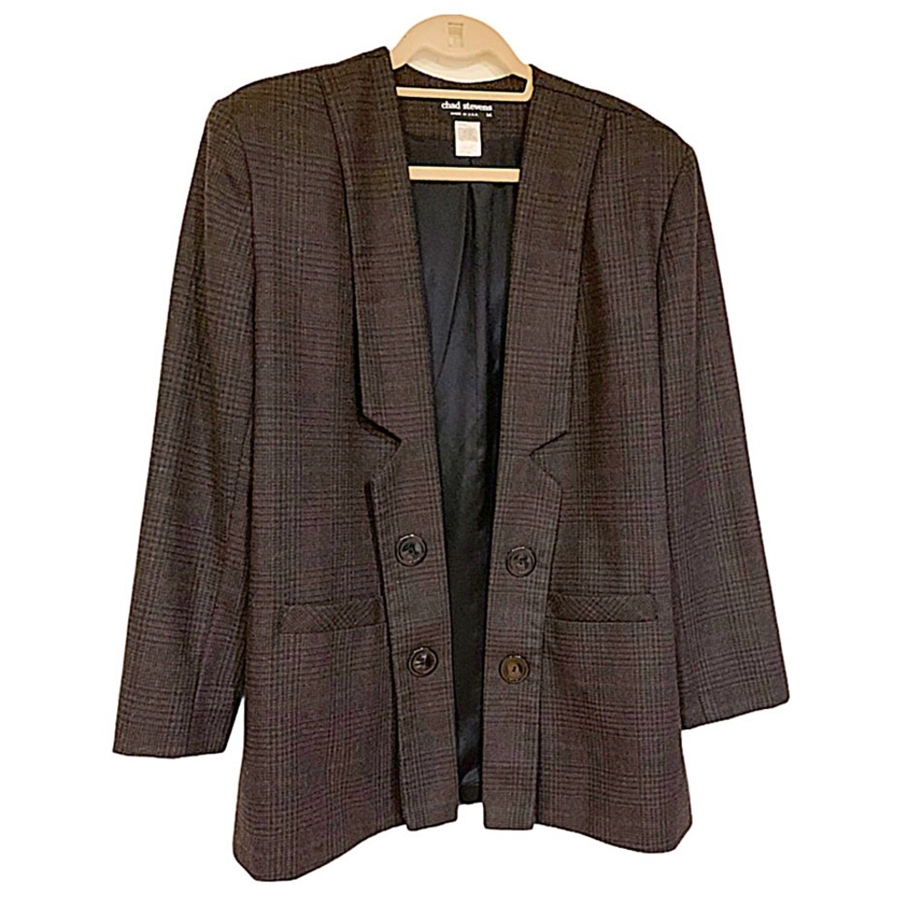 Chad Stevens Blazer Jacket Vintage Retro Plaid Blazer Oversized Fit New Size 16